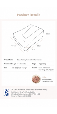 Elava Anti-Reflux Memory Foam Cushion