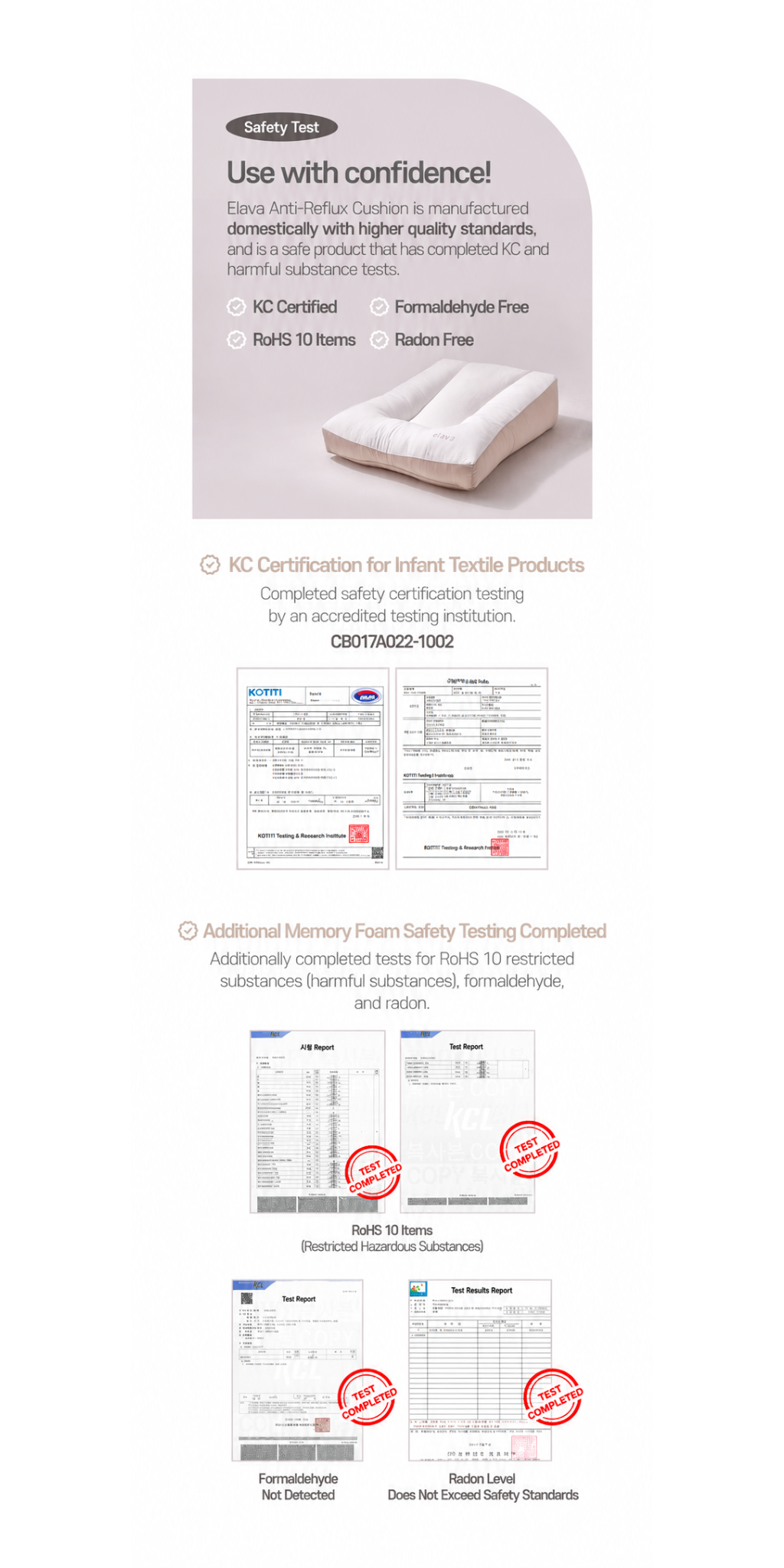 Elava Anti-Reflux Memory Foam Cushion