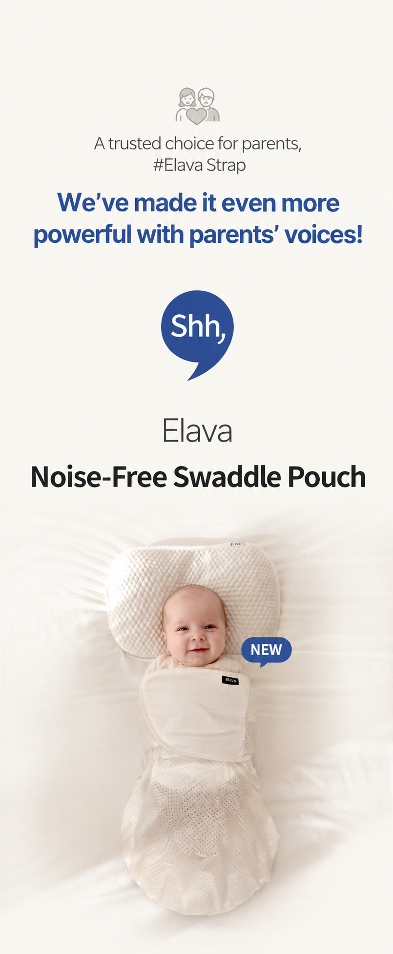 Elava Silent Velcro Wrap with Anti-Startle (Millet) Pouch