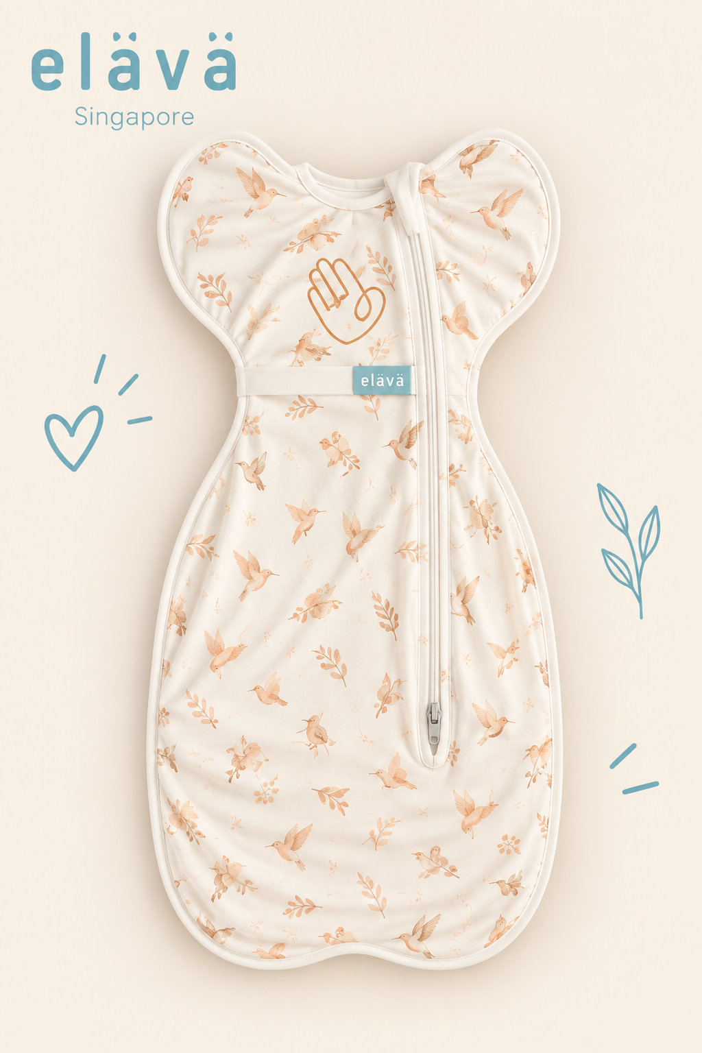 Elava Swaddle with Anti-Startle (Millet) Pouch